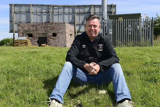 Sam Robinson pictured at the pillbox at the Oval football ground which has been refurbished.
 Picture by Arthur Allison/Pacemaker Press