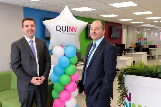 Managing director Jonathan Quinn pictured with Ulster Bank business development manager Derick Wilson
