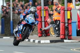 Michael Dunlop won the Senior TT in 2017 on the Bennetts Suzuki for Stuart and Steve Hickens' Hawk Racing outfit.