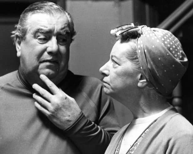 Coronation Street's Hilda Ogden with long-suffering husband Stan