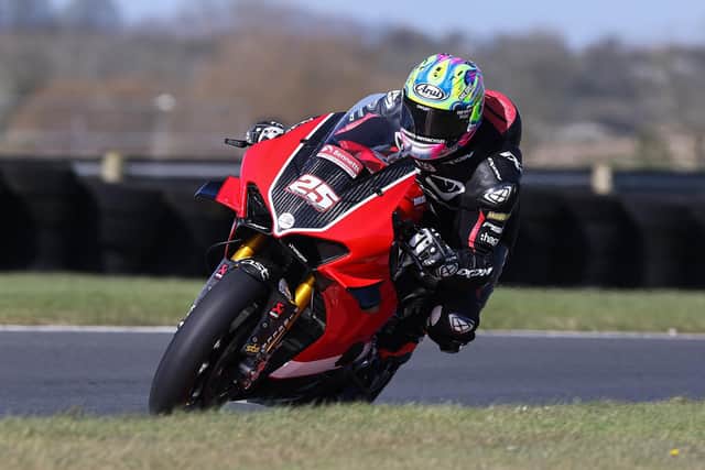 Josh Brookes on the PBM Ducati during a test at Bishopscourt in Co Down. Picture: Derek Wilson.