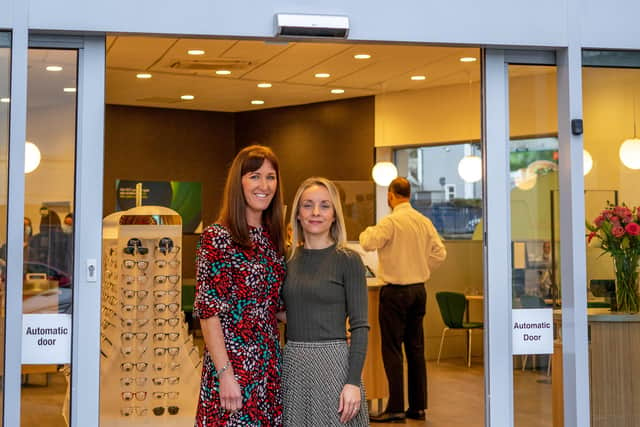 Store director and optometrist, Donna Harbison with Emma Finn, director and optician