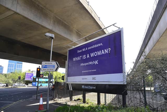 The billboard pictured near the M2 and M3 junction in Belfast.
 Picture By: Arthur Allison/Pacemaker Press.