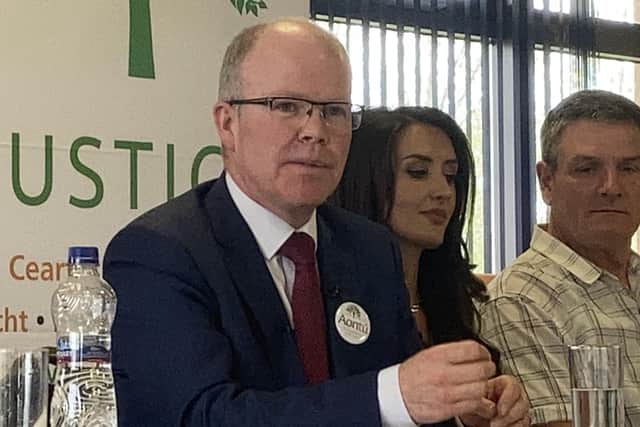 Aontu leader Peadar Toibin speaking at the launch of his party's Assembly election manifesto at Farset International in west Belfast. Picture date: Thursday April 28, 2022. PA Photo. See PA story ULSTER ElectionAontu. Photo credit should read: Rebecca Black/PA Wire