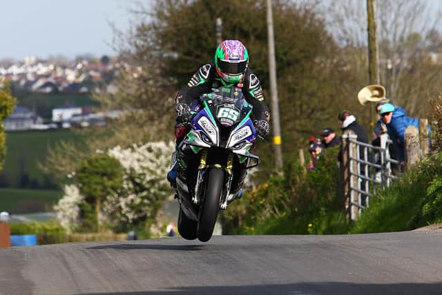 Michael Sweeney is on pole for the Superbike races at the Tandragee 100.
