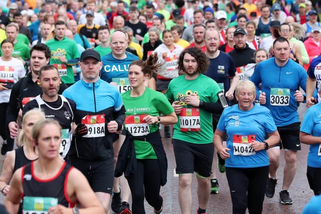 Press Eye - Belfast - Northern Ireland - Sunday 1st May 2022 - General view of the start of the 2022 Mash Direct Belfast City Marathon at Parliament Buildings, Stormont. Photo by Kelvin Boyes / Press Eye.