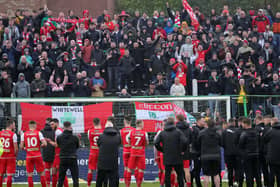 Cliftonville united on and off the pitch following Saturday’s final game. Pic by Pacemaker.
