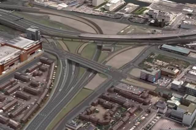 The failure to build the M1, M2, M3, Westlink interchange at York St, Belfast, above, is an example of non delivery