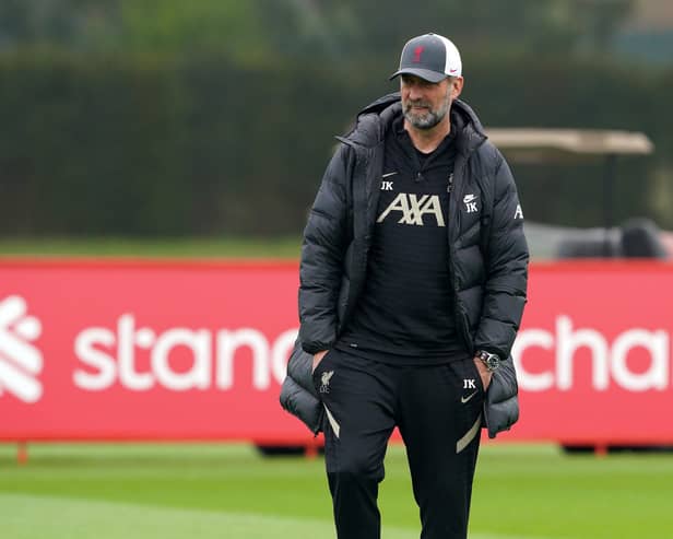 Liverpool manager Jurgen Klopp during a training session before the Champions League semi-final second leg. Pic by PA.