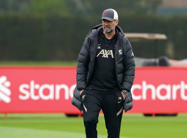 Liverpool manager Jurgen Klopp during a training session before the Champions League semi-final second leg. Pic by PA.