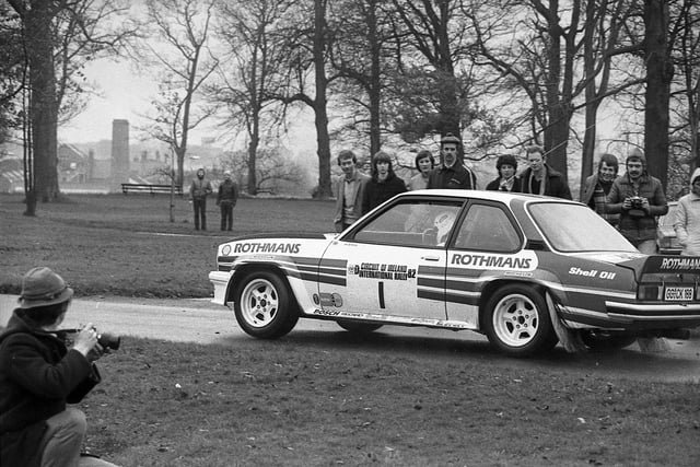 The Opel Ascona of Scotsman Jimmy McRae which leading by five seconds after the first five stages of the Circuit of Ireland in April 1982. McRae was bidding for a hat-trick of wins in the rally having won in 1980 and 81. Picture: News Letter archives