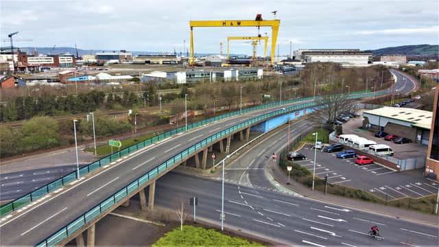 23-03-2021: One year after the first lockdown began, the M3 in east Belfast was still virtually deserted