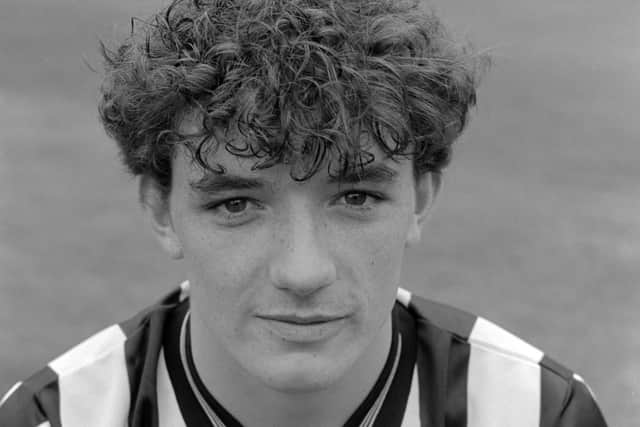 Newcastle United winger Paul Ferris pictured at the pre season photo call ahead of the 1984/85 season at St James' Park in 1984 in Newcastle upon Tyne, England. (Photo by Danny Brannigan/Hulton Archive)