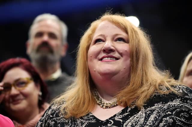 Press Eye - Belfast - Northern Ireland - 6th May 2022 - 

Naomi Long - Alliance Party at the Northern Ireland Assembly Election Count at Titanic Exhibition Centre, Belfast


Photo by Kelvin Boyes / Press Eye.