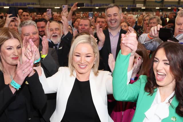Sinn Fein deputy leader Michelle O'Neill gets elected for Mid Ulster. 

Picture: Jonathan Porter/PressEye