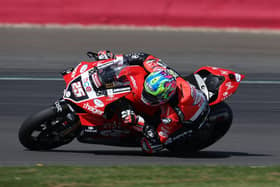 Josh Brookes on the MCE Ducati Panigale. The Australian rider will return to the North West 200 in the Superbike races for the first time since 2014.