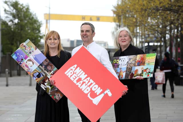 Nicola Lyons of Northern Ireland Screen with Animation Ireland CEO Ronan McCabe and Kate O’Connor from Animation UK, who have signed an agreement this week allowing Northern Ireland studios to be members of Animation Ireland