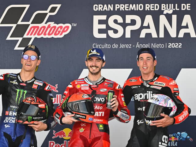Pecco Bagnaia won the Spanish GP from Fabio Quartararo and Aleix Espargaro.
