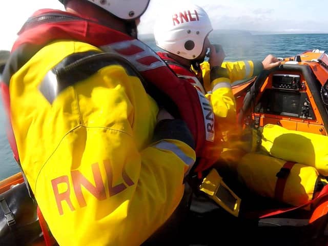 Larne RNLI picture of operation to save paddleboarders