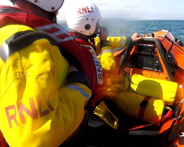 Larne RNLI picture of operation to save paddleboarders