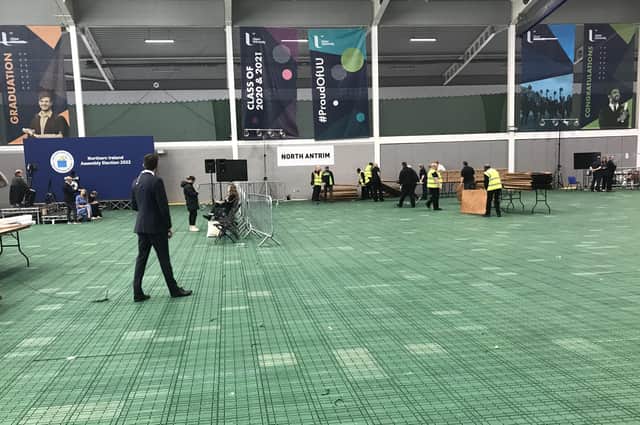 The election count centre rapidly empties