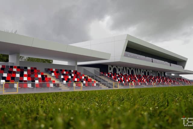 Images have been released of ground redevelopments at Shamrock Park proposed by Portadown Football Club. Image courtesy of www.portadownfc.co.uk.