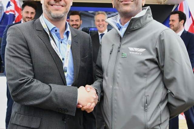 Volgren CEO Thiago Deiro and Wrightbus CEO Buta Atwal