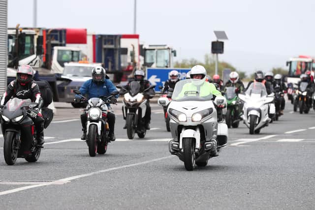 Around 200 motorcyclists travelled to Belfast by ferry yesterday road racing fans continued to arrive