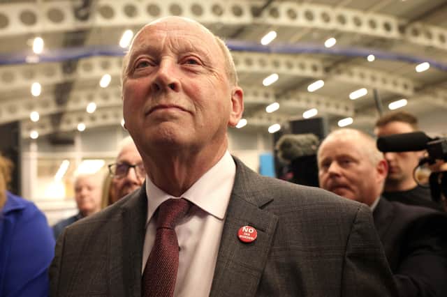 Jim Allister, at the North Antrim election count last week, returns to Stormont as the voice of almost 20% of unionists