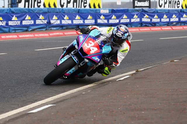 Alastair Seeley on his way to victory in Saturday's Superstock race at the North West 200 on the IFS Yamaha.