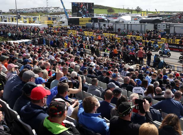 Huge crowds watch the action at the North West 200. Picture:  Stephen Davison/Pacemaker Press
