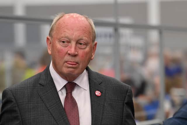 6th May 2022 - 
Northern Ireland Assembly election count at Ulster University, Jordanstown
. TUV Leader Jim Allister 
Photo by Stephen Hamilton / Press Eye.
