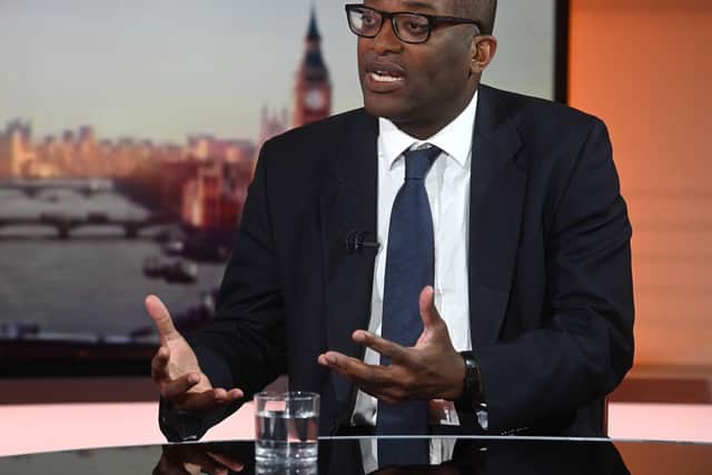 Kwasi Kwarteng Secretary of State for Business, Energy and Industrial Strategy appearing on the BBC One current affairs programme, Sunday Morning, hosted by Sophie Raworth