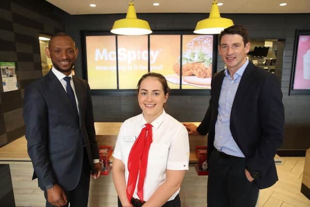 Andy Duncan, franchisee supervisor, Gemma Caldwell, business manager and Paddy Cusack, franchisee