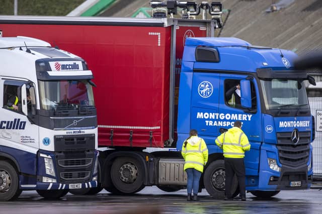 The NI Protocol requires paperwork to be checked by Department of Agriculture staff on trucks coming from GB into the Port of Belfast.