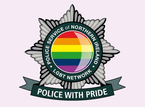 The badge of the PSNI's internal LGBTQIA lobby group