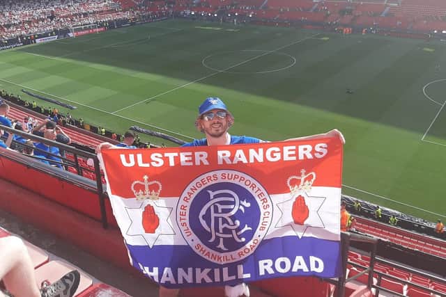 Mark Foster from Belfast in the Ramon Sanchez Pizjuan stadium in Seville ahed of the Europa League final.