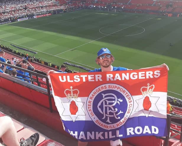 Mark Foster from Belfast in the Ramon Sanchez Pizjuan stadium in Seville ahed of the Europa League final.