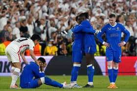 Rangers players dejected after losing the penalty shoot-out to Eintracht Frankfurt following the UEFA Europa League final at the Estadio Ramon Sanchez-Pizjuan, Seville. Pic by PA.
