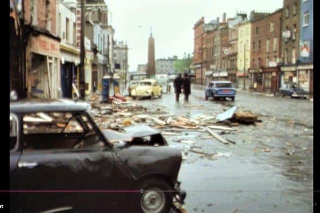 The aftermath of the bomb in Parnell Street, Dublin