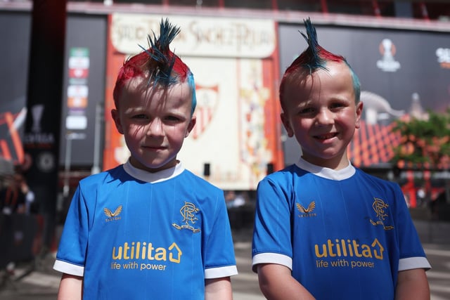 These young Rangers fans dressed up for the occasion