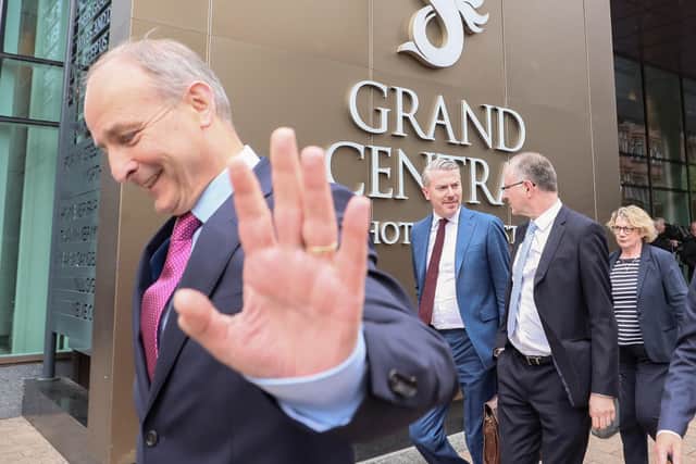 Taoiseach Micheal Martin pictured at The Grand Central Hotel, Belfast, on Friday