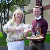 Owner and operator of the High Sea Spirits brand, Sam Macdonald with Margaret Patterson McMahon, CEO of Townsend Enterprise Park
