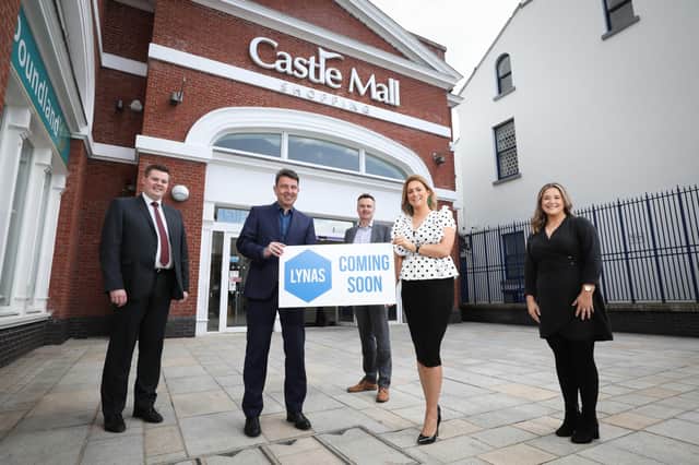 Steven Norris, strategic investment and regeneration manager Antrim & Newtownabbey Borough Council, Gary Mills, chief operating officer, Lynas, John Ferris, property director, Keneagles Ltd, Pamela Minford, centre manager, Castle Mall and Emma Shannon, senior property manager, Frazer Kidd