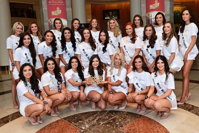 Finalists of  Miss Northern Ireland 2022   at Europa Hotel before the Gala dinner on Monday evening.
Pic Colm Lenaghan/Pacemaker