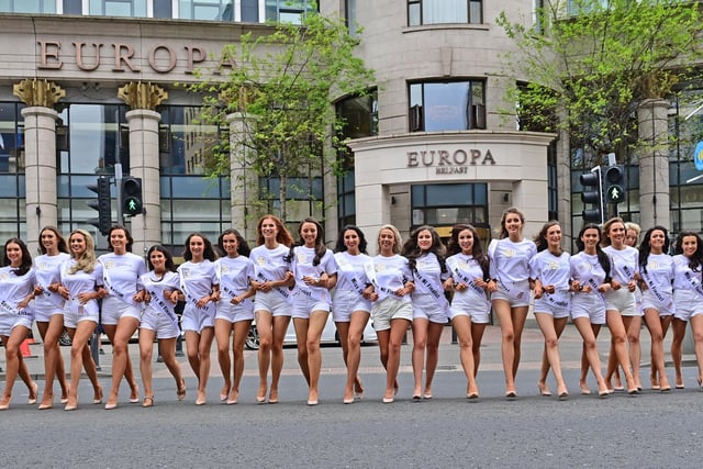 Finalists of  Miss Northern Ireland 2022   at Europa Hotel before the Gala dinner on Monday evening
