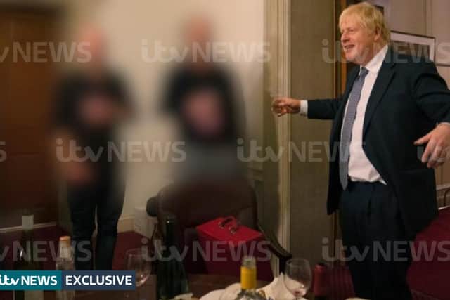A photograph obtained by ITV News of the Prime Minister  at a leaving party on 13th November 2020