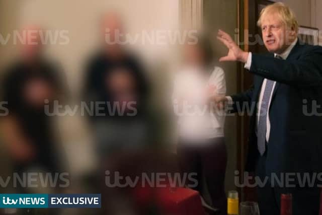 Another of the photographs obtained by ITV News of the Prime Minister at a leaving party on 13th November 2020