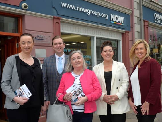 Niamh Jones, regional manager at NOW Group, Sean Hanna, programmes manager at NOW Group, Christine McLaughlin, assistant director, Adult Learning Disability Service, Western Trust,  Maeve Monaghan, CEO At NOW Group and Margaret Mulligan, head of service, Adult Learning Disability Service, Western Trust