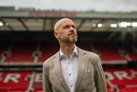 Newly-appointed Manchester United manager Erik ten Hag during his unveiling at Old Trafford. Pic by PA.